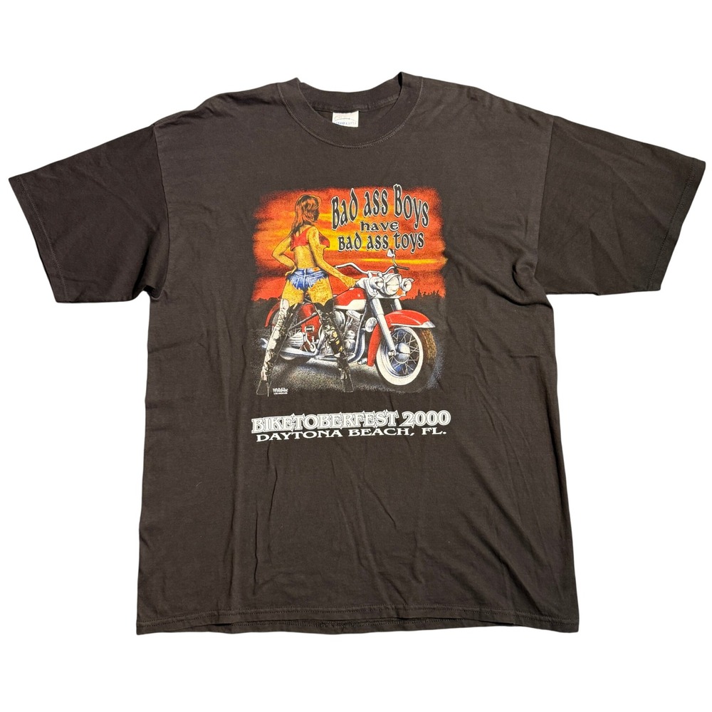Vintage 2000 Biketoberfest Daytona Beach FL Motorcycle T-Shirt XL Black Wildside